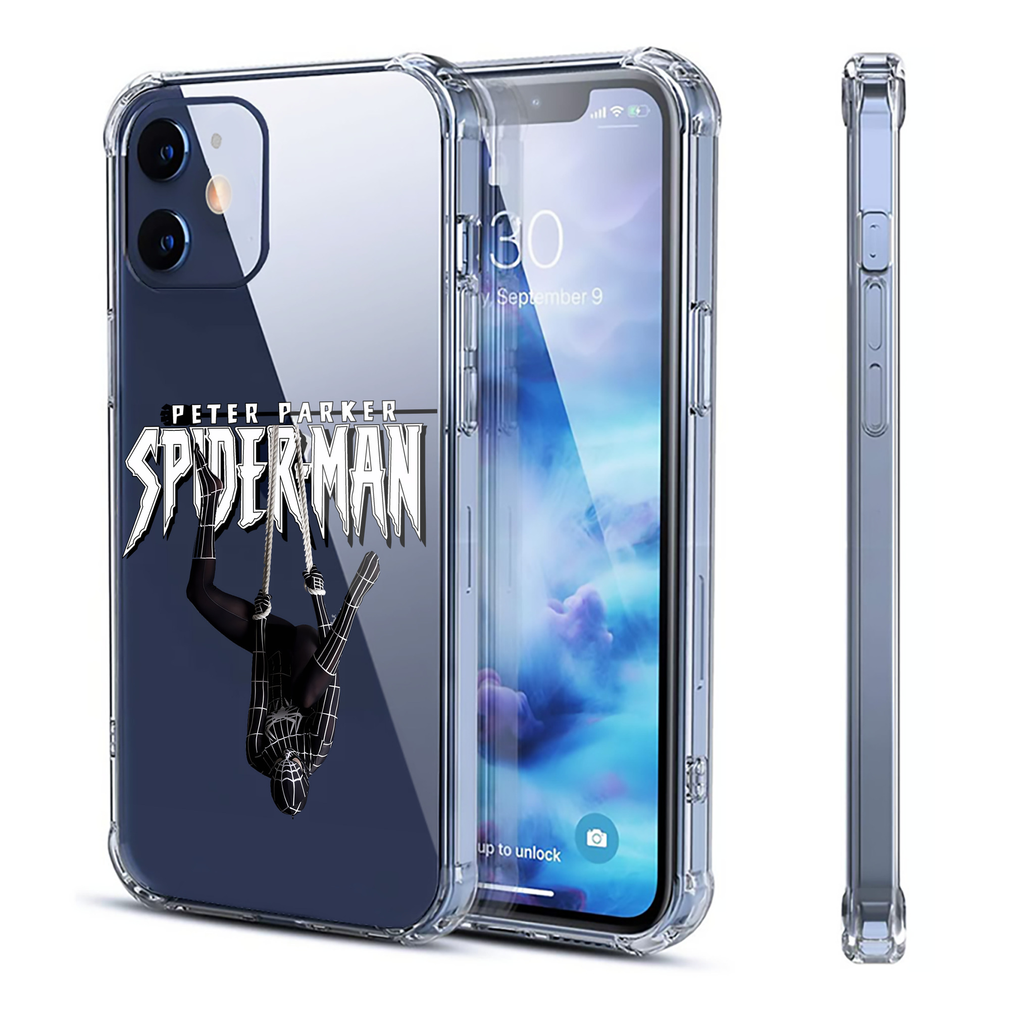 （画像用） Spider Man スパイダーマン 【iPhone 12シリーズ対応】透明スマホケース（クリアソフトケース）
